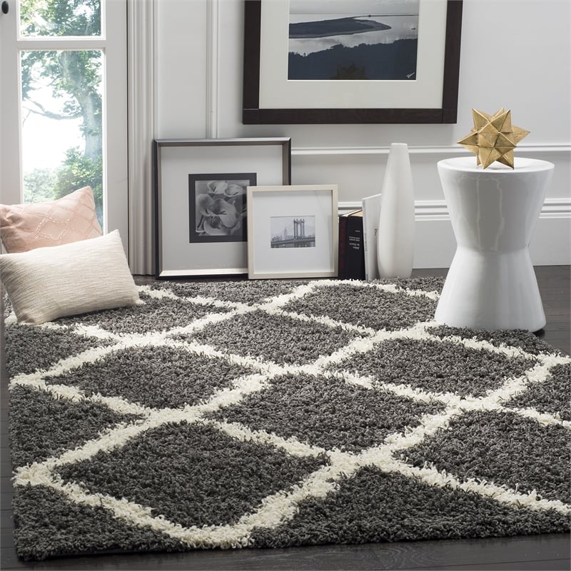 Safavieh Dallas Shag Dark Grey Shag Rug - Square 6'
