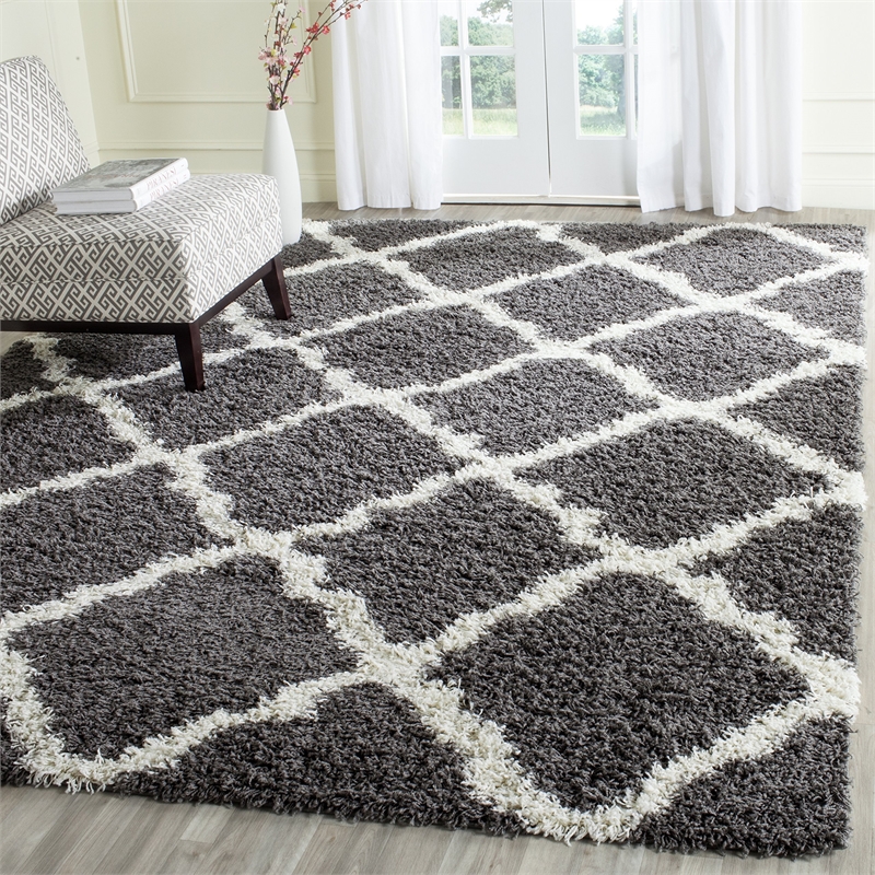 Safavieh Dallas Shag Dark Grey Shag Rug - Square 6'