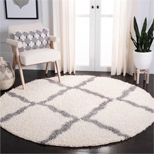 Safavieh Dallas Shag Ivory Shag Rug - Round 6'