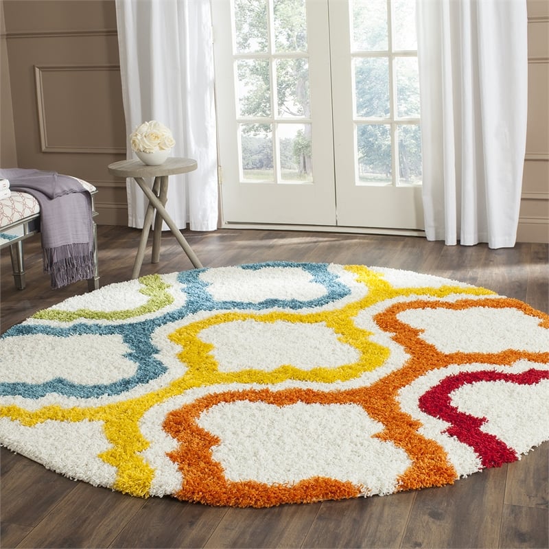 Safavieh Shag Ivory Shag Rug - Round 6'7