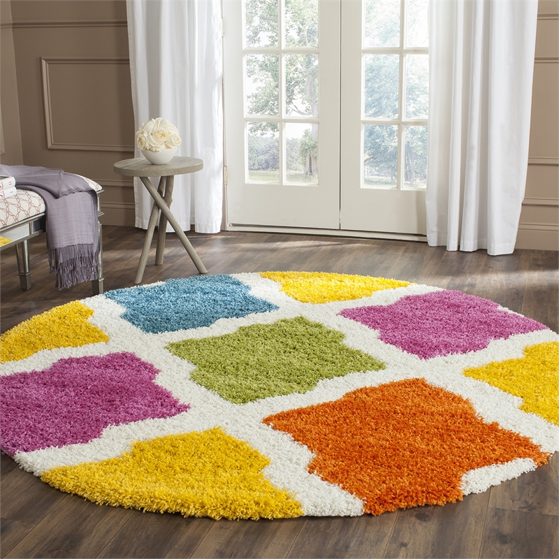 Safavieh Shag Ivory Shag Rug - Round 6'7