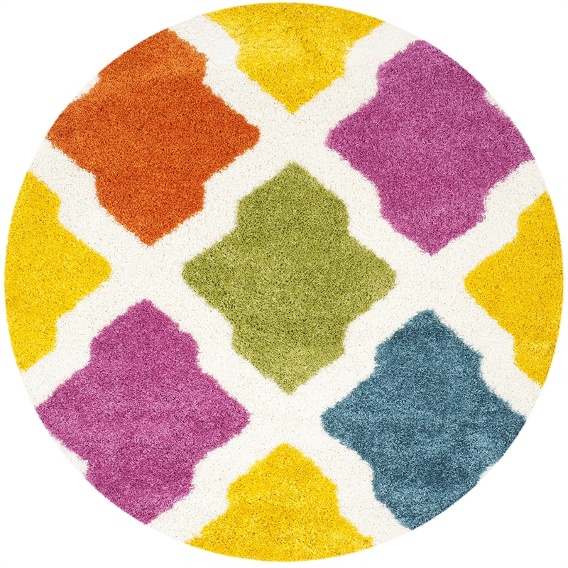 Safavieh Shag Ivory Shag Rug - Round 6'7
