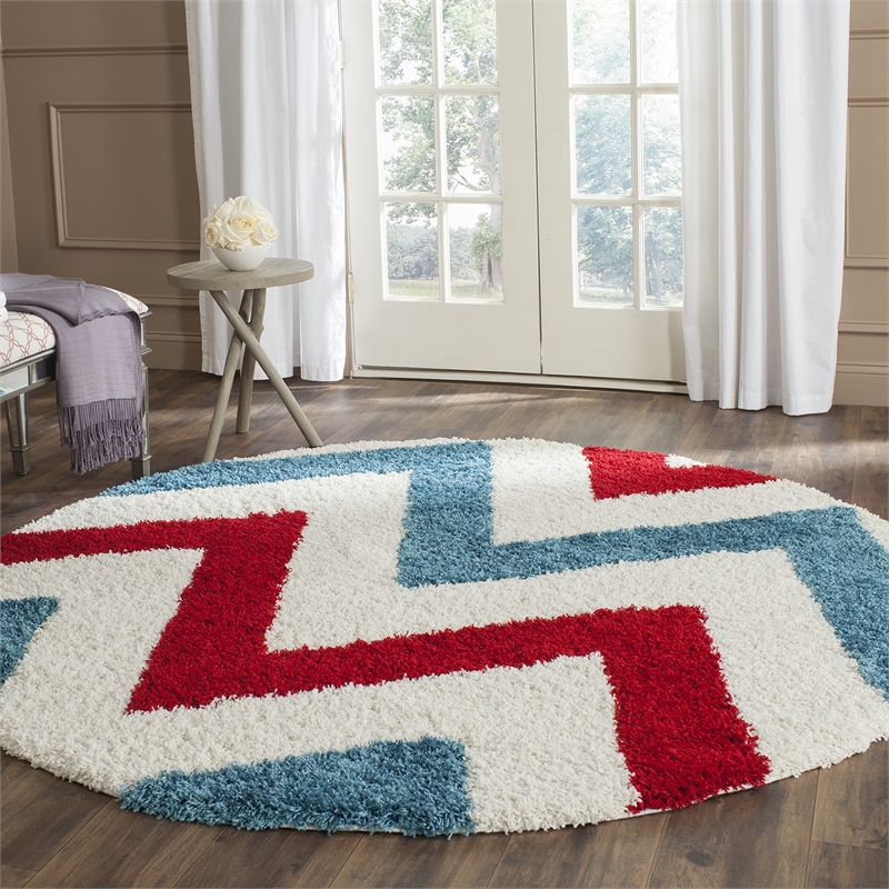 Safavieh Shag Ivory Shag Rug - Round 6'7