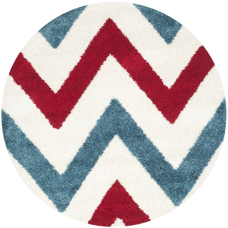 Safavieh Shag Ivory Shag Rug - Round 6'7