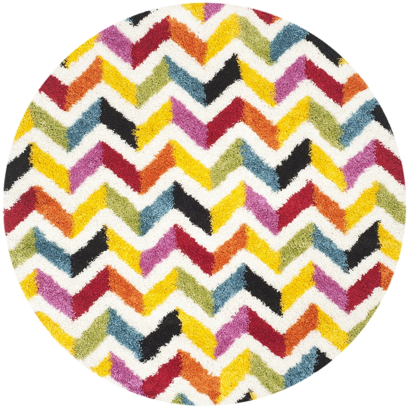 Safavieh Shag Ivory Shag Rug - Round 6'7
