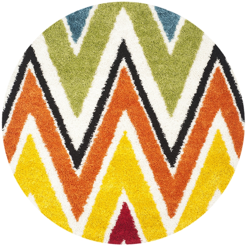 Safavieh Shag Ivory Shag Rug - Round 6'7
