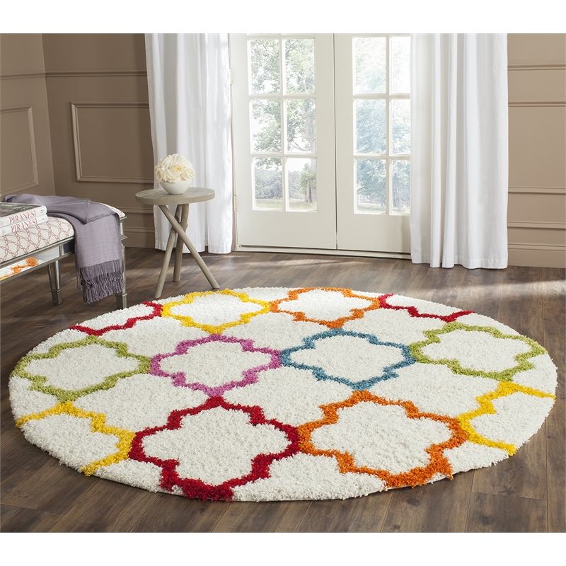 Safavieh Shag Ivory Shag Rug - Round 6'7