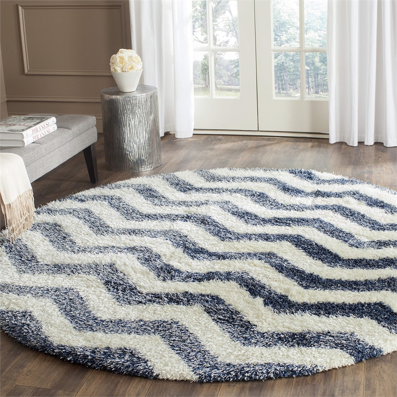Safavieh Montreal Shag Ivory Shag Rug - Round 6'7