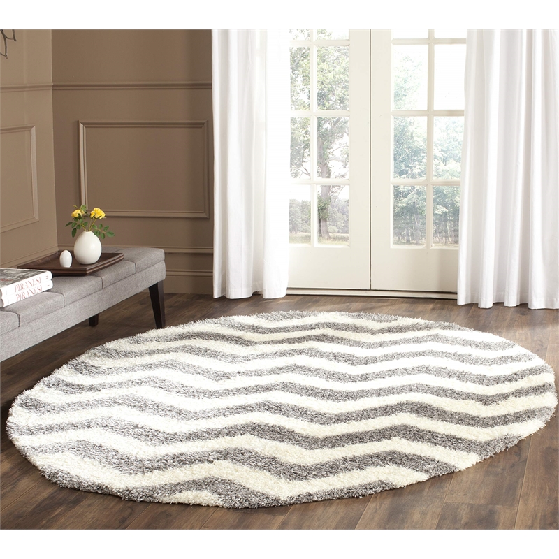 Safavieh Montreal Shag Ivory Shag Rug - Round 6'7