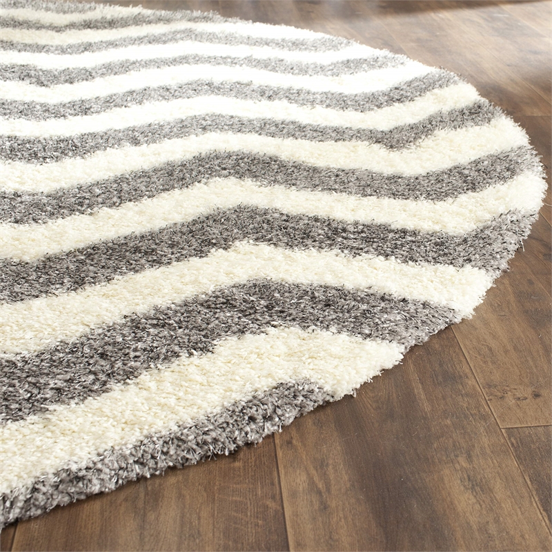 Safavieh Montreal Shag Ivory Shag Rug - Round 6'7