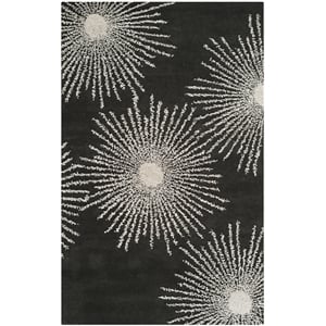 Safavieh Soho 5'-0&quot x 8'-0&quot Wool and Viscose Hand Tufted Rug in Charcoal / Ivory