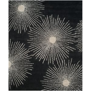 Safavieh Soho 7'-6&quot x 9'-6&quot Wool and Viscose Hand Tufted Rug in Charcoal / Ivory