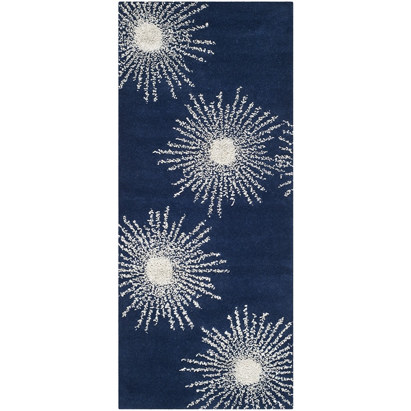 Safavieh Soho Dark Blue Contemporary Rug - Runner 2'6