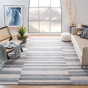 Safavieh Striped Kilim Grey Contemporary Rug - 8' x 10'