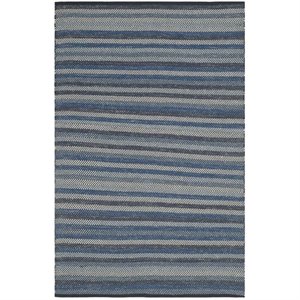 Safavieh Striped Kilim Blue Contemporary Rug - 4' x 6'