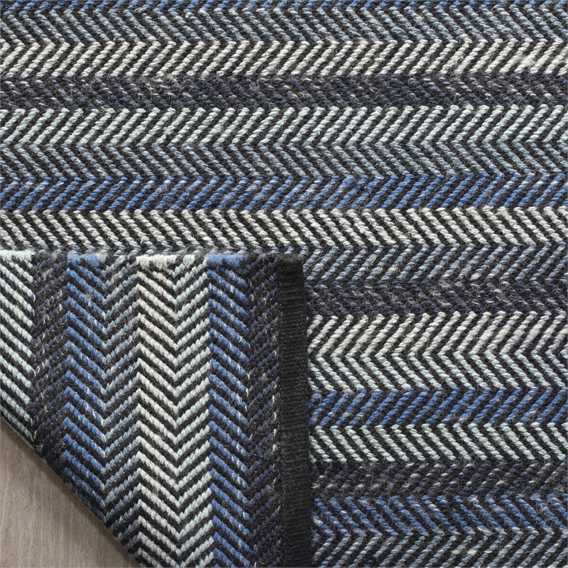 Safavieh Striped Kilim Blue Contemporary Rug - 8' x 10'