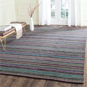 Safavieh Striped Kilim Grey Contemporary Rug - 8' x 10'