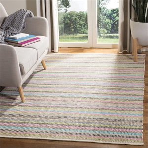 Safavieh Striped Kilim Light Grey Contemporary Rug - 4' x 6'