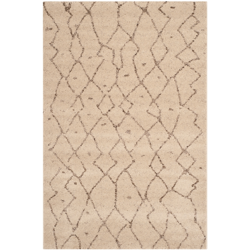 Safavieh Tunisia 4' X 6' Power Loomed Rug in Ivory/Brown