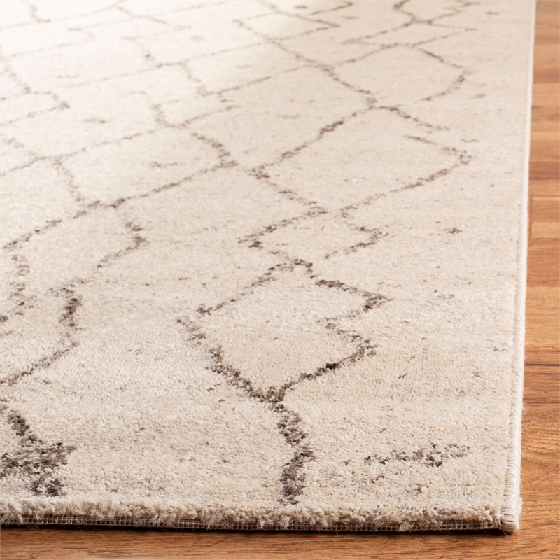 Safavieh Tunisia 4' X 6' Power Loomed Rug in Ivory/Brown