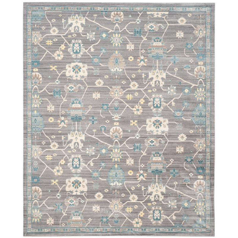 Safavieh Valencia 9' X 12' Polyester Power Loomed Rug in Mauve / Ivory