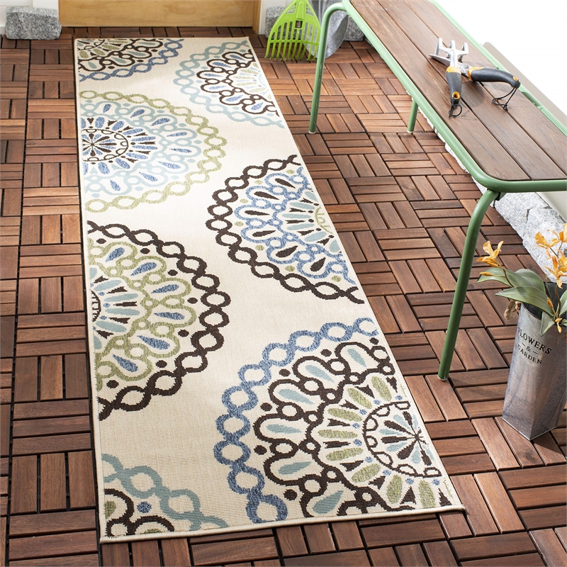 Safavieh Veranda Cream Indoor Outdoor Rug - Runner 2'3