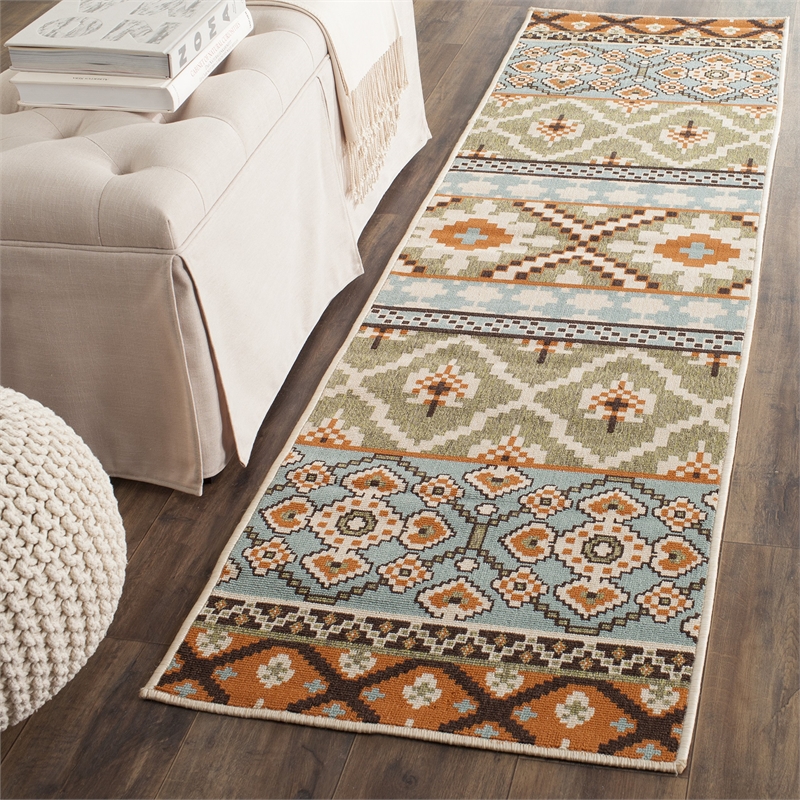 Safavieh Veranda Green Indoor Outdoor Rug - Runner 2'3