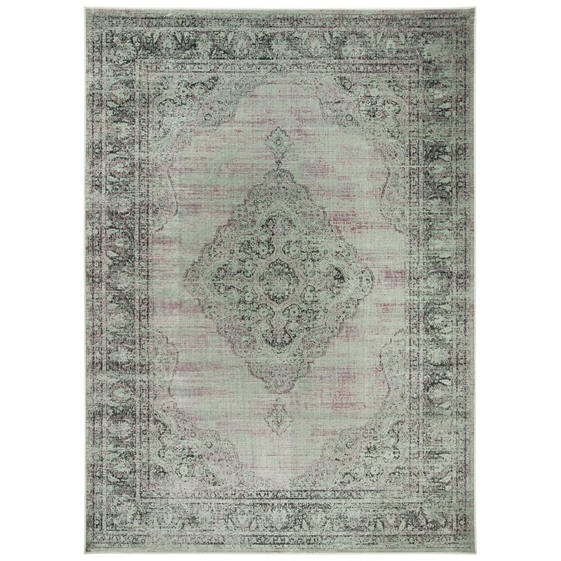 Safavieh 10' x 14' Vintage Polyester Power Loomed Rug in Light Blue
