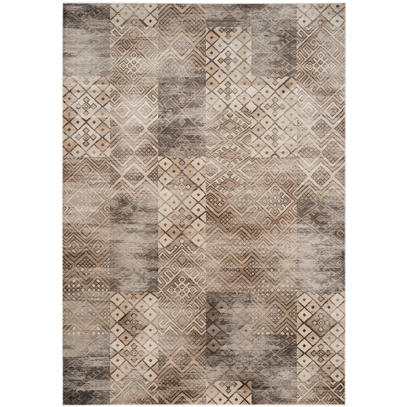 Safavieh Vintage 8' X 10' Viscose  Power Loomed Rug in Stone