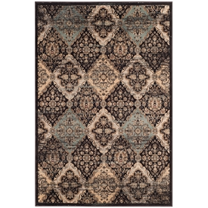 Safavieh Vintage 4'-0&quot X 5'-7&quot Power Loomed Rug In Black And Light Blue