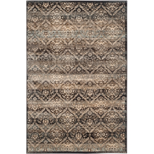Safavieh Vintage 5'-1&quot X 7'-7&quot Power Loomed Rug In Black And Light Blue