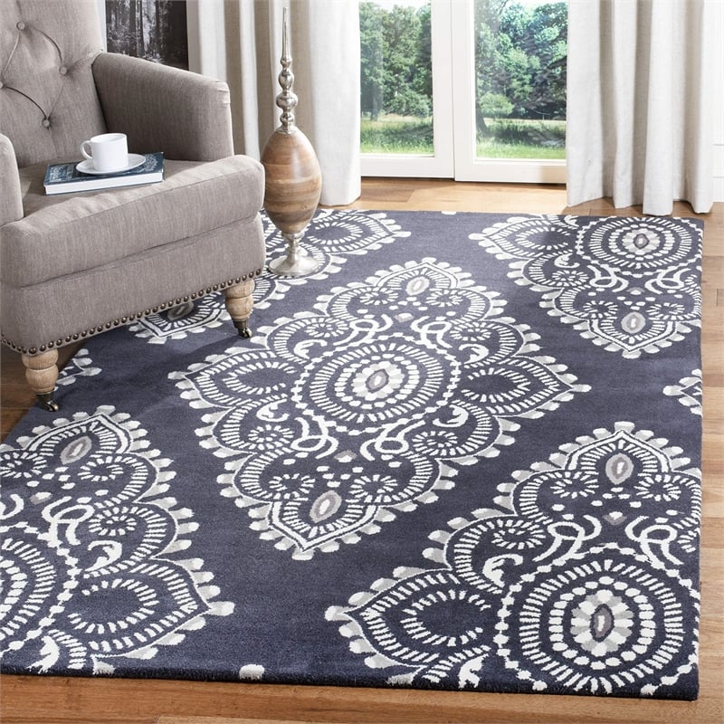 Safavieh Wyndham Dark Grey Contemporary Rug - 6' x 9'