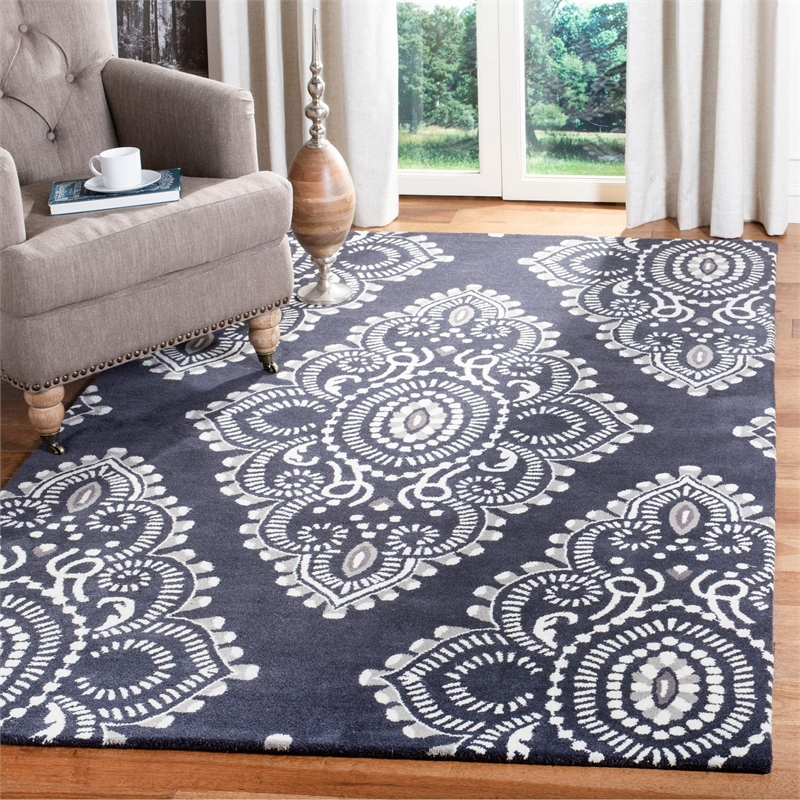 Safavieh Wyndham Dark Grey Contemporary Rug - 6' x 9'