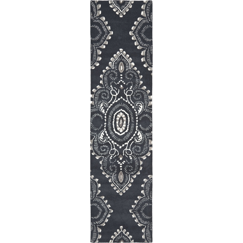 Safavieh Wyndham Dark Grey Contemporary Rug - Runner 2'3