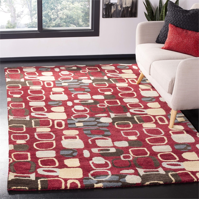 Safavieh Wyndham Red Contemporary Rug - Runner 2'6