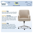 Serta Leighton Home Office Desk Chair Chrome Nailheads Twill Fabric Beige