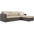 Serta Laguna Wicker Patio Storage Sectional with Cushions in Brown