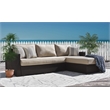 Serta Laguna Wicker Patio Storage Sectional with Cushions in Brown