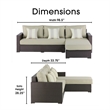Serta Laguna Wicker Patio Storage Sectional with Cushions in Brown