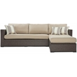 Serta Laguna Wicker Patio Storage Sectional with Cushions in Brown