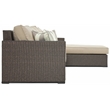 Serta Laguna Wicker Patio Storage Sectional with Cushions in Brown