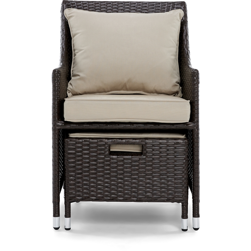 Serta Laguna 5 Piece Wicker Patio Sofa Set in Brown