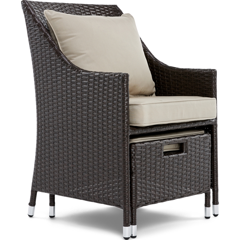 Serta Laguna 5 Piece Wicker Patio Sofa Set in Brown