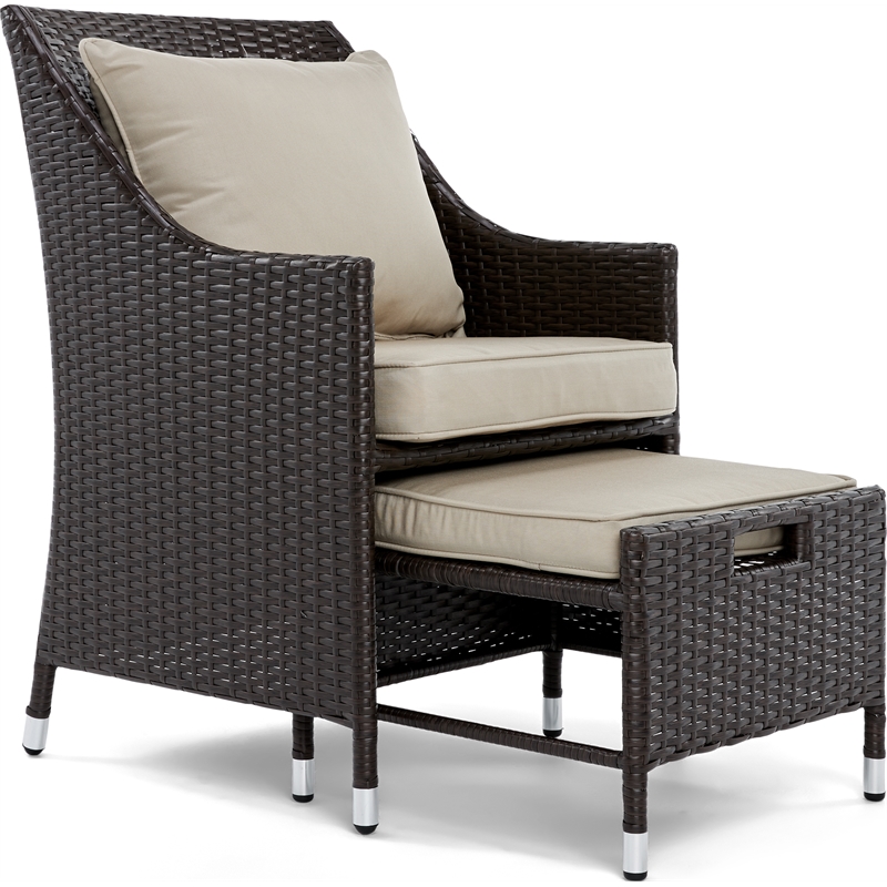 Serta Laguna 5 Piece Wicker Patio Sofa Set in Brown