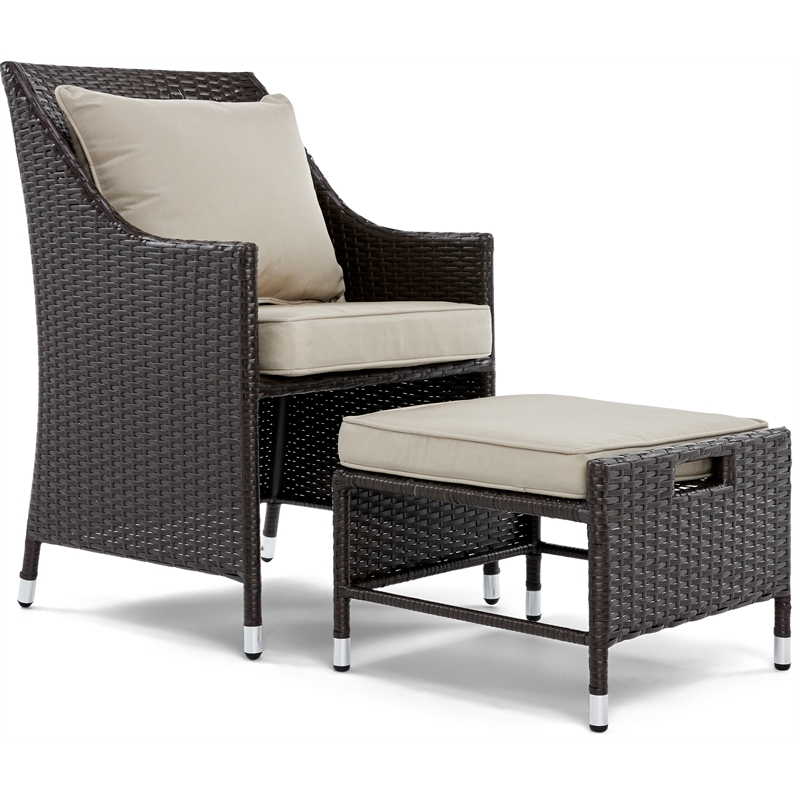 Serta Laguna 5 Piece Wicker Patio Sofa Set in Brown