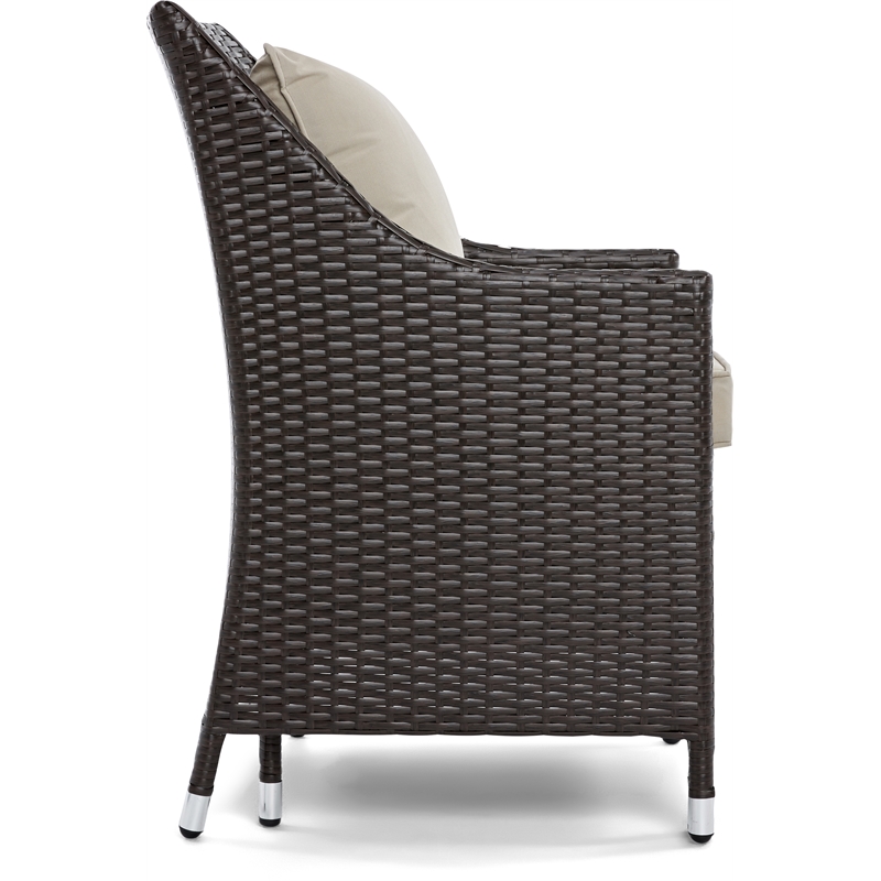 Serta Laguna 5 Piece Wicker Patio Sofa Set in Brown