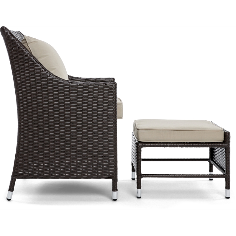 Serta Laguna 5 Piece Wicker Patio Sofa Set in Brown
