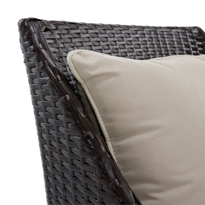 Serta Laguna 5 Piece Wicker Patio Sofa Set in Brown