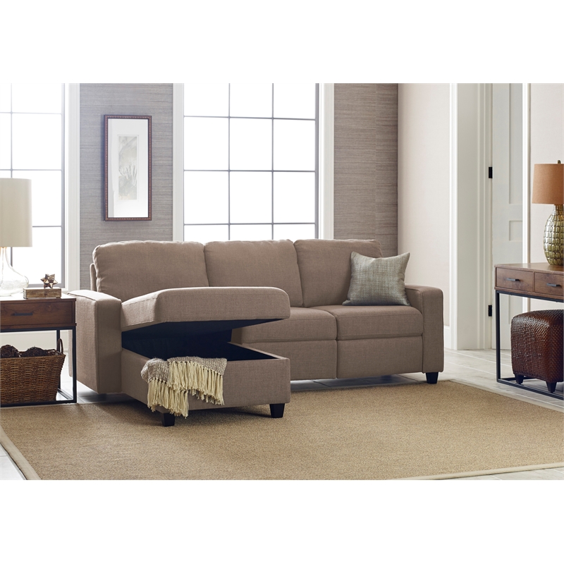 Serta at Home Palisades Left Facing Reclining Sectional in Beige