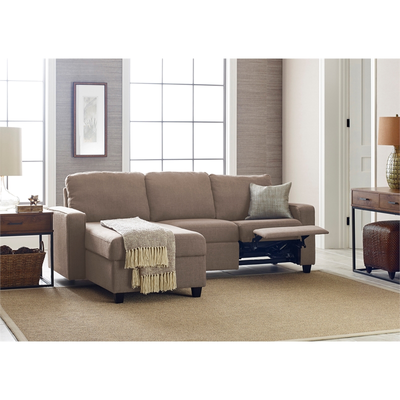 Serta at Home Palisades Left Facing Reclining Sectional in Beige